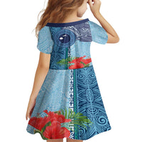 Fiji Day Family Matching Off Shoulder Short Dress and Hawaiian Shirt Tapa Pattern and Hibiscus Flower LT03 - Polynesian Pride