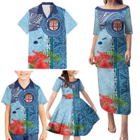 Fiji Day Family Matching Puletasi and Hawaiian Shirt Tapa Pattern and Hibiscus Flower LT03 - Polynesian Pride