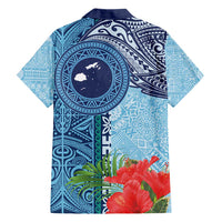 Fiji Day Family Matching Short Sleeve Bodycon Dress and Hawaiian Shirt Tapa Pattern and Hibiscus Flower LT03 - Polynesian Pride