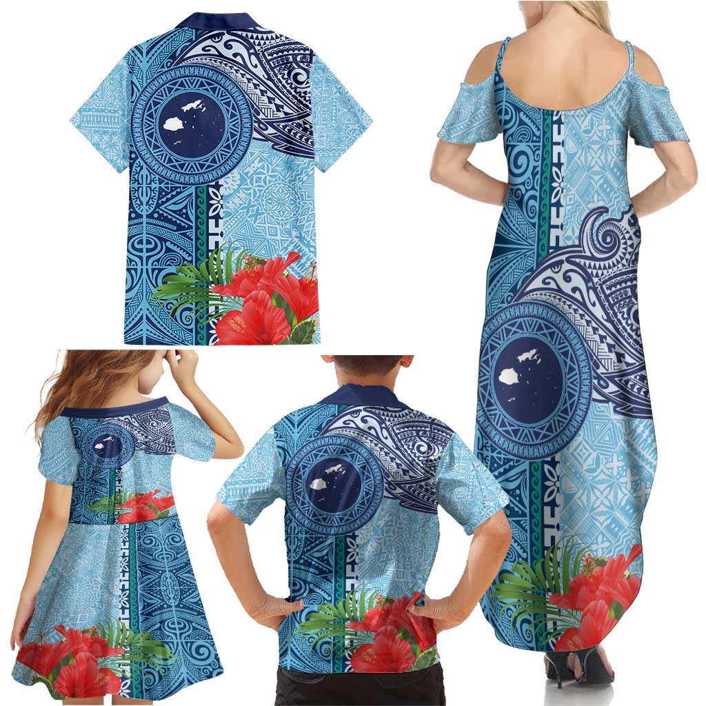 Fiji Day Family Matching Summer Maxi Dress and Hawaiian Shirt Tapa Pattern and Hibiscus Flower LT03 - Polynesian Pride