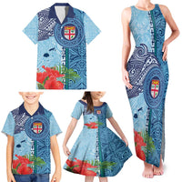 Fiji Day Family Matching Tank Maxi Dress and Hawaiian Shirt Tapa Pattern and Hibiscus Flower LT03 - Polynesian Pride