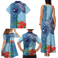 Fiji Day Family Matching Tank Maxi Dress and Hawaiian Shirt Tapa Pattern and Hibiscus Flower LT03 - Polynesian Pride