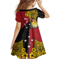 Papua New Guinea Independence Day Family Matching Off The Shoulder Long Sleeve Dress and Hawaiian Shirt Bird-of-Paradise with Map and Polynesian Pattern LT03 - Polynesian Pride