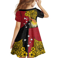 Papua New Guinea Independence Day Family Matching Short Sleeve Bodycon Dress and Hawaiian Shirt Bird-of-Paradise with Map and Polynesian Pattern LT03 - Polynesian Pride