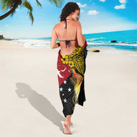 Papua New Guinea Independence Day Sarong Bird-of-Paradise with Map and Polynesian Pattern