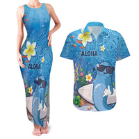 Aloha Hawaiian Monk Seal Couples Matching Tank Maxi Dress and Hawaiian Shirt Polynesian Tattoo The Ocean and Undersea Vibe
