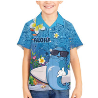 Aloha Hawaiian Monk Seal Family Matching Mermaid Dress and Hawaiian Shirt Polynesian Tattoo The Ocean and Undersea Vibe LT03 Son's Shirt Blue - Polynesian Pride
