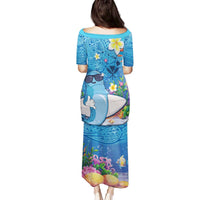 Aloha Hawaiian Monk Seal Family Matching Puletasi and Hawaiian Shirt Polynesian Tattoo The Ocean and Undersea Vibe LT03 - Polynesian Pride