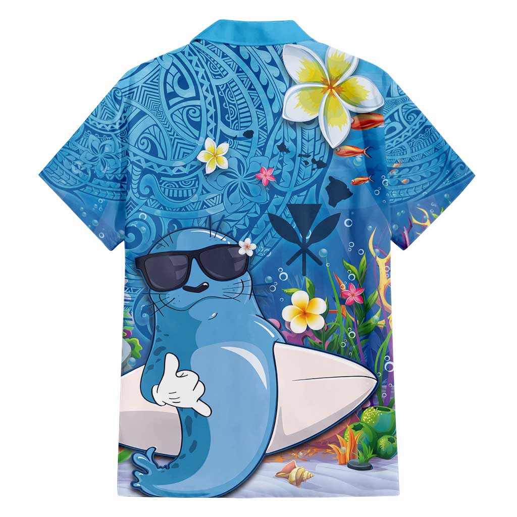 Aloha Hawaiian Monk Seal Family Matching Short Sleeve Bodycon Dress and Hawaiian Shirt Polynesian Tattoo The Ocean and Undersea Vibe