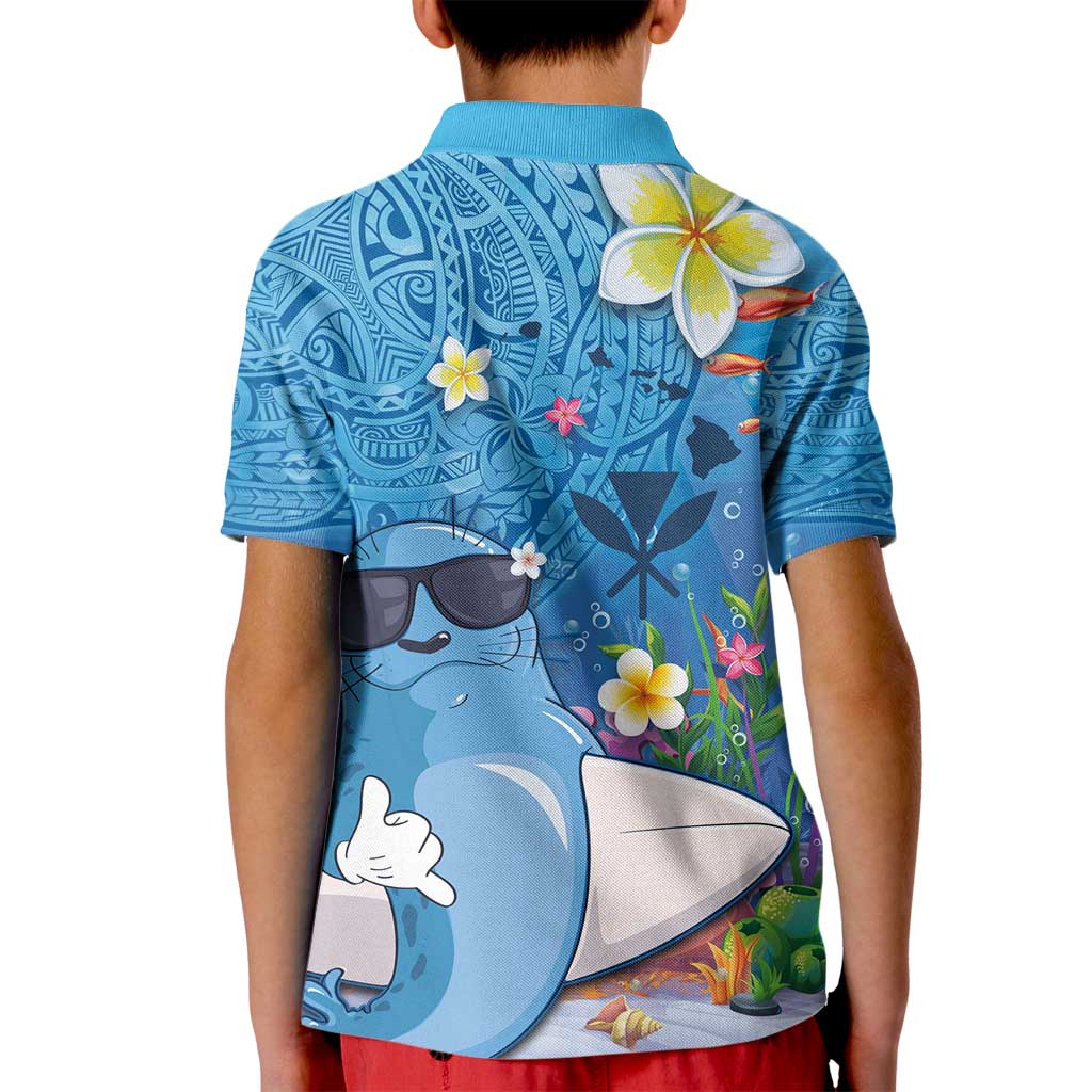 Aloha Hawaiian Monk Seal Kid Polo Shirt Polynesian Tattoo The Ocean and Undersea Vibe LT03 - Polynesian Pride