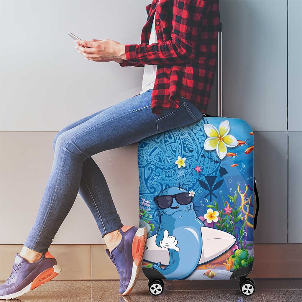 Aloha Hawaiian Monk Seal Luggage Cover Polynesian Tattoo The Ocean and Undersea Vibe LT03 - Polynesian Pride