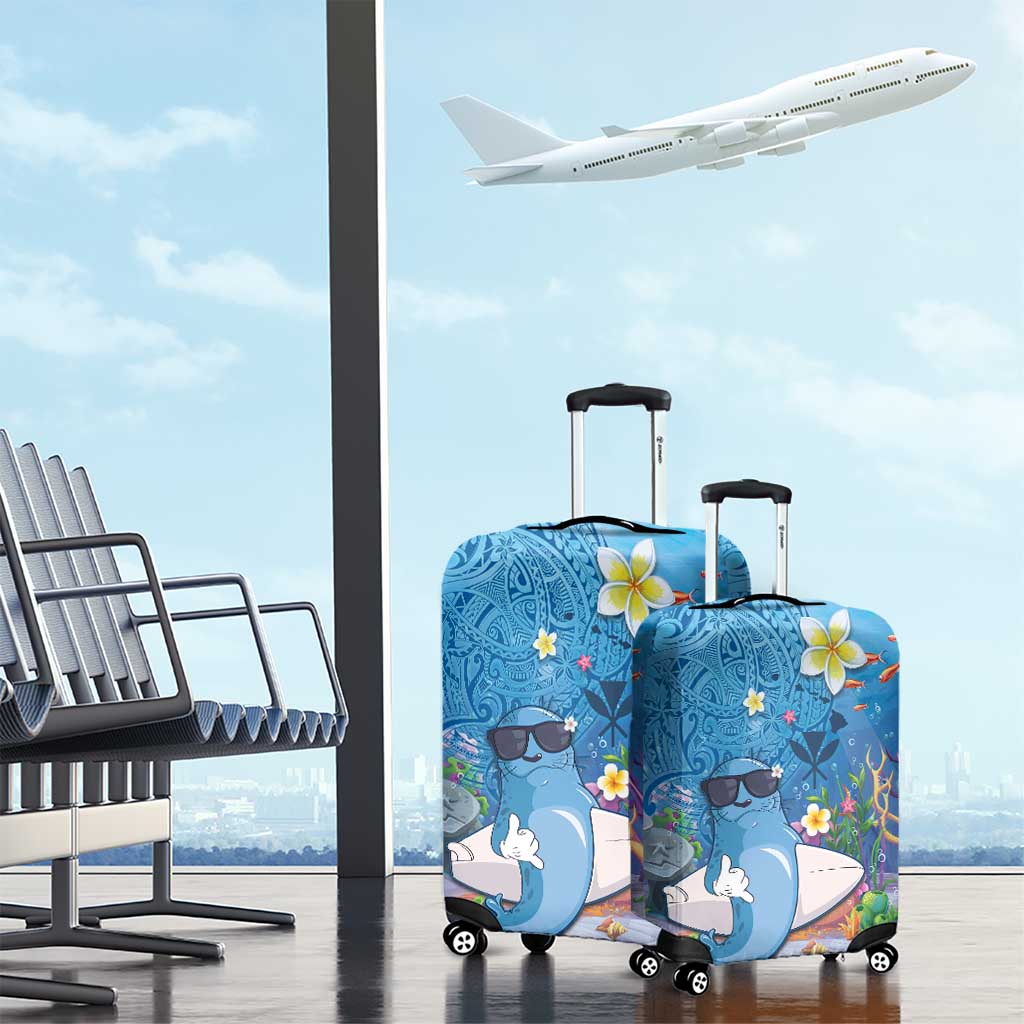 Aloha Hawaiian Monk Seal Luggage Cover Polynesian Tattoo The Ocean and Undersea Vibe LT03 - Polynesian Pride