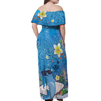 Aloha Hawaiian Monk Seal Off Shoulder Maxi Dress Polynesian Tattoo The Ocean and Undersea Vibe LT03 - Polynesian Pride