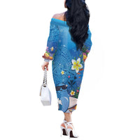 Aloha Hawaiian Monk Seal Off The Shoulder Long Sleeve Dress Polynesian Tattoo The Ocean and Undersea Vibe LT03 - Polynesian Pride