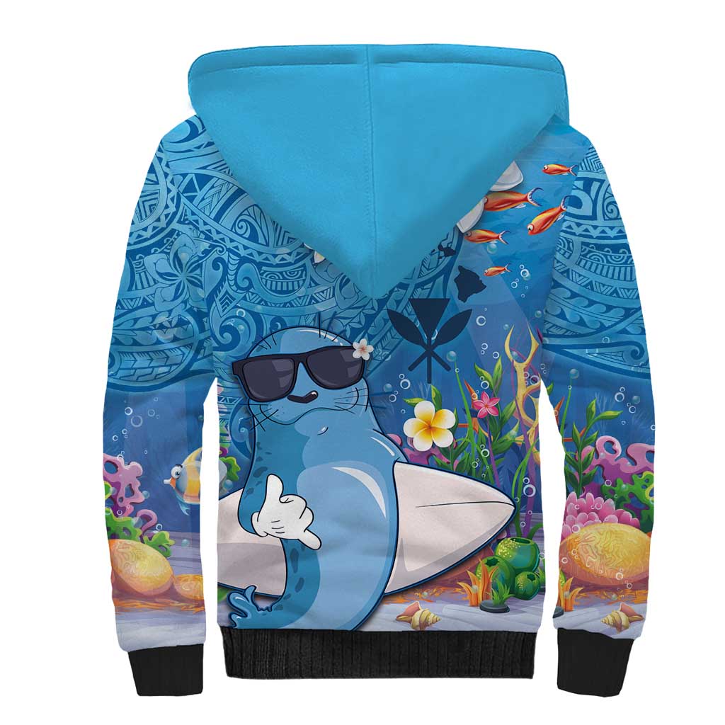 Aloha Hawaiian Monk Seal Sherpa Hoodie Polynesian Tattoo The Ocean and Undersea Vibe LT03 - Polynesian Pride