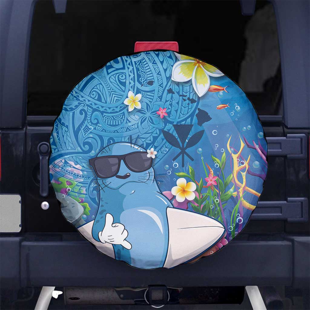 Aloha Hawaiian Monk Seal Spare Tire Cover Polynesian Tattoo The Ocean and Undersea Vibe LT03 - Polynesian Pride