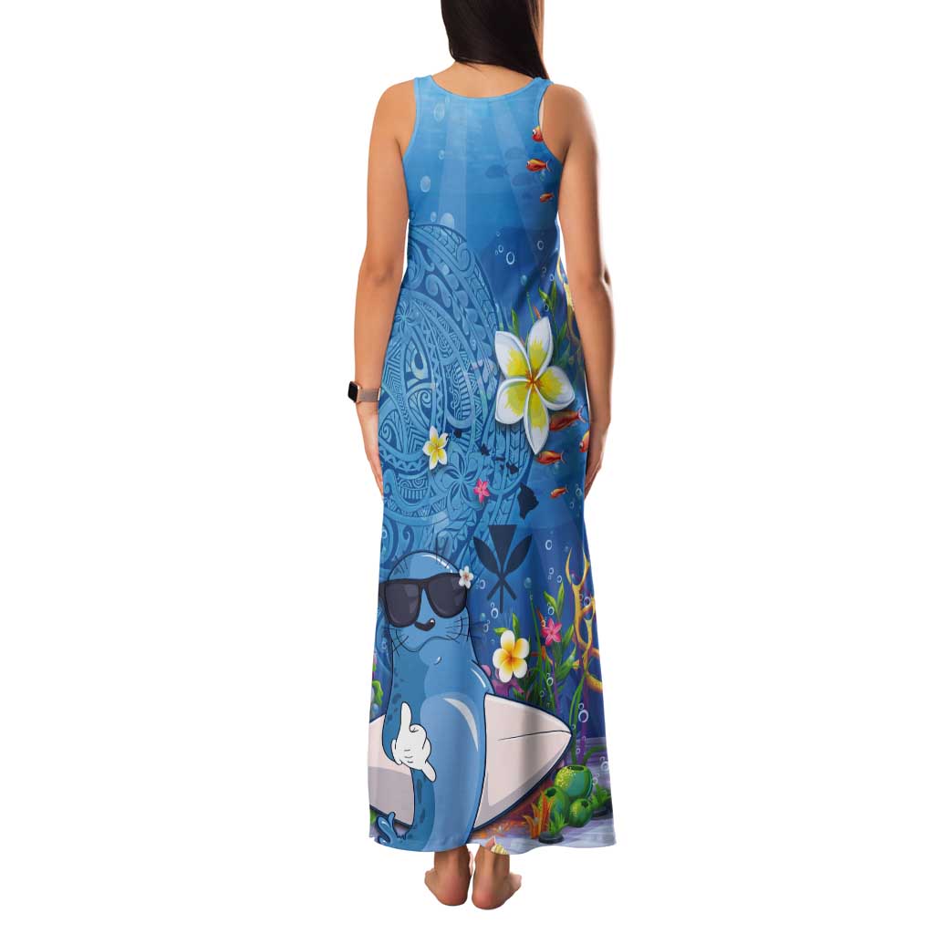 Aloha Hawaiian Monk Seal Tank Maxi Dress Polynesian Tattoo The Ocean and Undersea Vibe LT03 - Polynesian Pride