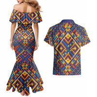 Kolose-Tuvalu Crochet Couples Matching Mermaid Dress and Hawaiian Shirt with Polynesian and Pacific Tattoos LT03 - Polynesian Pride