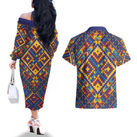 Kolose-Tuvalu Crochet Couples Matching Off The Shoulder Long Sleeve Dress and Hawaiian Shirt with Polynesian and Pacific Tattoos LT03 - Polynesian Pride