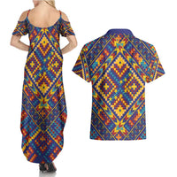 Kolose-Tuvalu Crochet Couples Matching Summer Maxi Dress and Hawaiian Shirt with Polynesian and Pacific Tattoos LT03 - Polynesian Pride