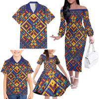 Kolose-Tuvalu Crochet Family Matching Off The Shoulder Long Sleeve Dress and Hawaiian Shirt with Polynesian and Pacific Tattoos LT03 - Polynesian Pride
