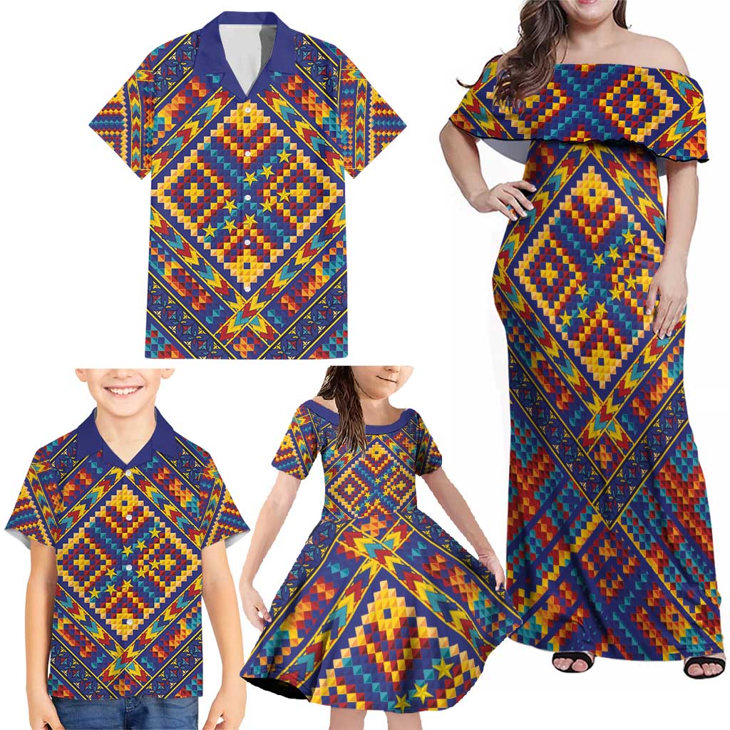 Kolose-Tuvalu Crochet Family Matching Off Shoulder Maxi Dress and Hawaiian Shirt with Polynesian and Pacific Tattoos LT03 - Polynesian Pride