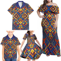 Kolose-Tuvalu Crochet Family Matching Off Shoulder Maxi Dress and Hawaiian Shirt with Polynesian and Pacific Tattoos LT03 - Polynesian Pride