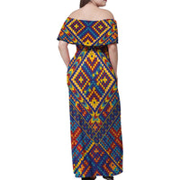 Kolose-Tuvalu Crochet Family Matching Off Shoulder Maxi Dress and Hawaiian Shirt with Polynesian and Pacific Tattoos LT03 - Polynesian Pride