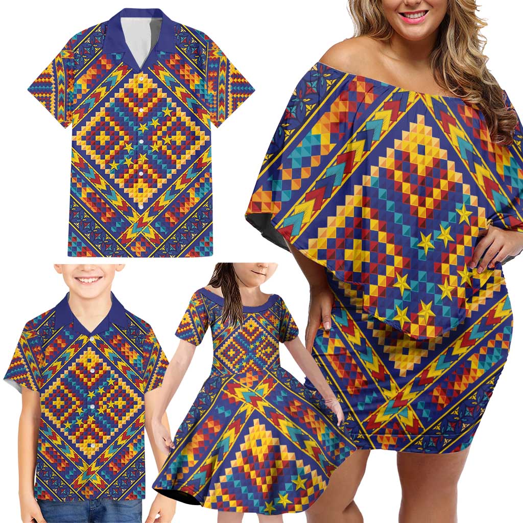 Kolose-Tuvalu Crochet Family Matching Off Shoulder Short Dress and Hawaiian Shirt with Polynesian and Pacific Tattoos LT03 - Polynesian Pride