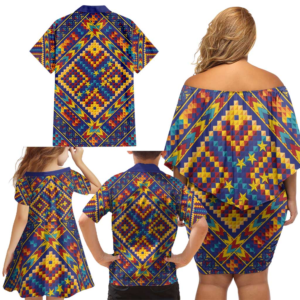 Kolose-Tuvalu Crochet Family Matching Off Shoulder Short Dress and Hawaiian Shirt with Polynesian and Pacific Tattoos LT03 - Polynesian Pride