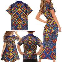 Kolose-Tuvalu Crochet Family Matching Short Sleeve Bodycon Dress and Hawaiian Shirt with Polynesian and Pacific Tattoos LT03 - Polynesian Pride