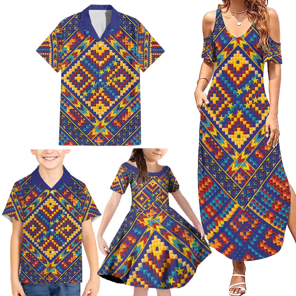 Kolose-Tuvalu Crochet Family Matching Summer Maxi Dress and Hawaiian Shirt with Polynesian and Pacific Tattoos LT03 - Polynesian Pride