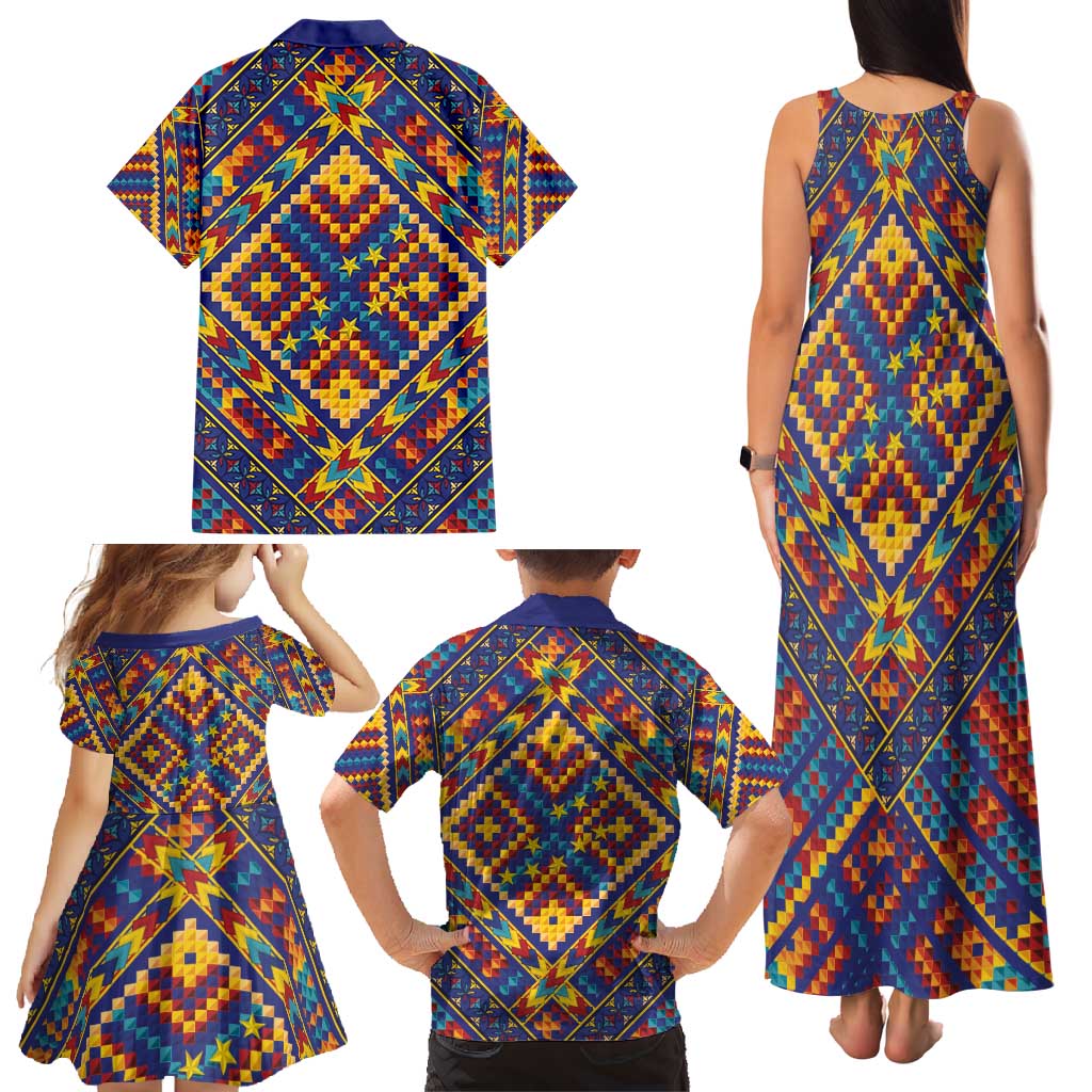 Kolose-Tuvalu Crochet Family Matching Tank Maxi Dress and Hawaiian Shirt with Polynesian and Pacific Tattoos LT03 - Polynesian Pride