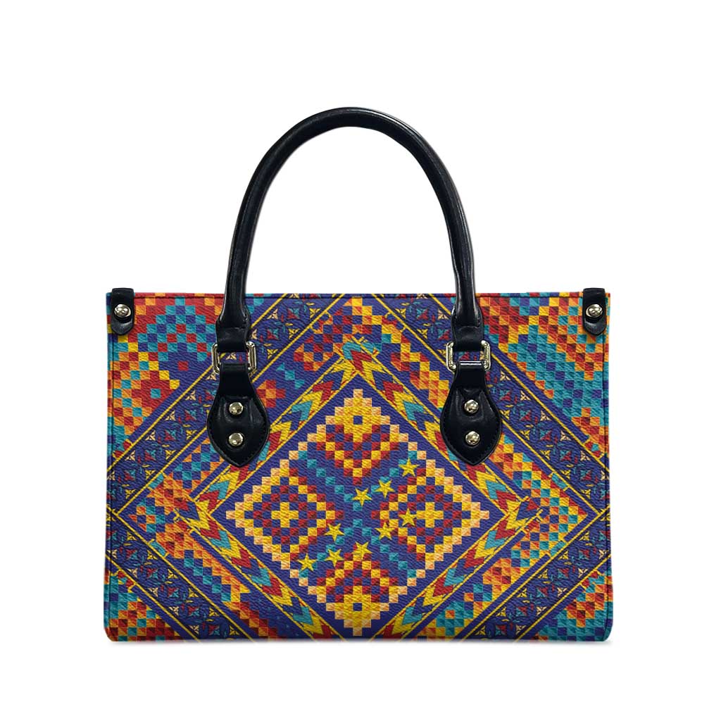 Kolose-Tuvalu Crochet Leather Bag with Polynesian and Pacific Tattoos - Polynesian Pride