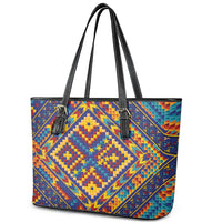 Kolose-Tuvalu Crochet Leather Tote Bag with Polynesian and Pacific Tattoos LT03 - Polynesian Pride