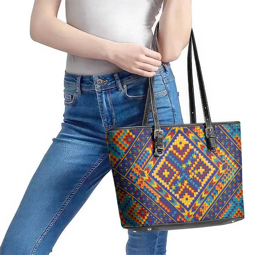 Kolose-Tuvalu Crochet Leather Tote Bag with Polynesian and Pacific Tattoos LT03 - Polynesian Pride