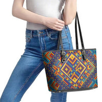 Kolose-Tuvalu Crochet Leather Tote Bag with Polynesian and Pacific Tattoos LT03 - Polynesian Pride