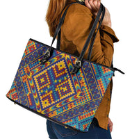 Kolose-Tuvalu Crochet Leather Tote Bag with Polynesian and Pacific Tattoos LT03 - Polynesian Pride