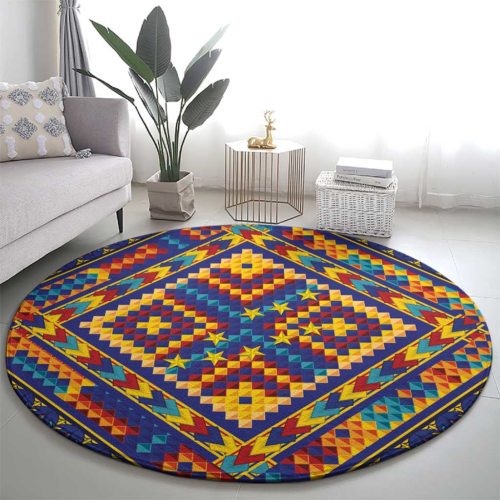 Kolose-Tuvalu Crochet Round Carpet with Polynesian and Pacific Tattoos LT03 - Polynesian Pride