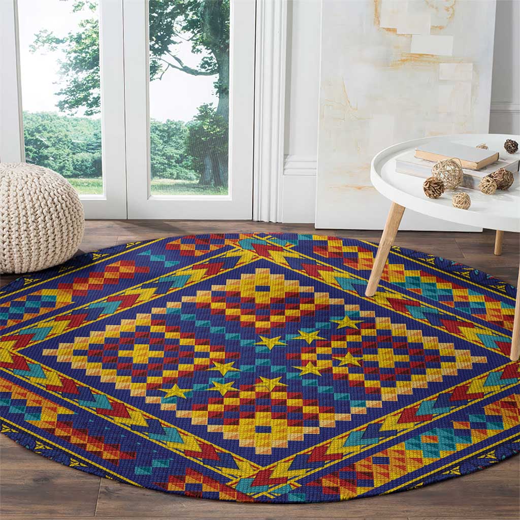Kolose-Tuvalu Crochet Round Carpet with Polynesian and Pacific Tattoos LT03 - Polynesian Pride