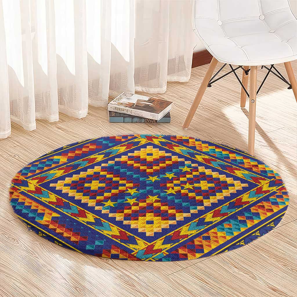 Kolose-Tuvalu Crochet Round Carpet with Polynesian and Pacific Tattoos LT03 - Polynesian Pride