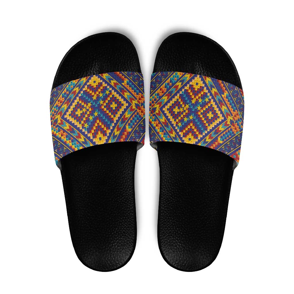 Kolose-Tuvalu Crochet Slide Sandals with Polynesian and Pacific Tattoos LT03 Navy - Polynesian Pride