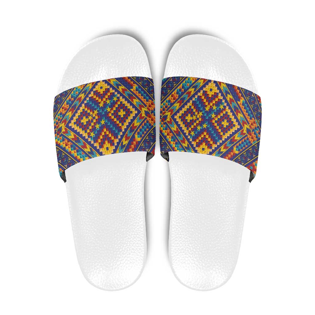 Kolose-Tuvalu Crochet Slide Sandals with Polynesian and Pacific Tattoos LT03 Navy - Polynesian Pride