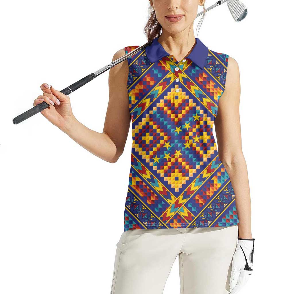 Kolose-Tuvalu Crochet Women Sleeveless Polo Shirt with Polynesian and Pacific Tattoos - Polynesian Pride