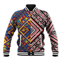 Tuvaluan and New Zealand Culture Baseball Jacket The Art of Kolose and Taniko LT03 Unisex Navy - Polynesian Pride