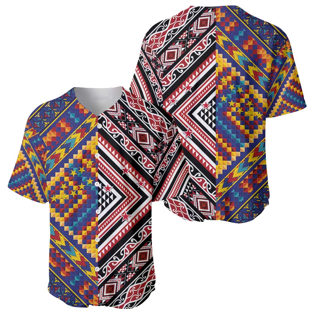 Tuvaluan and New Zealand Culture Baseball Jersey The Art of Kolose and Taniko LT03 - Polynesian Pride