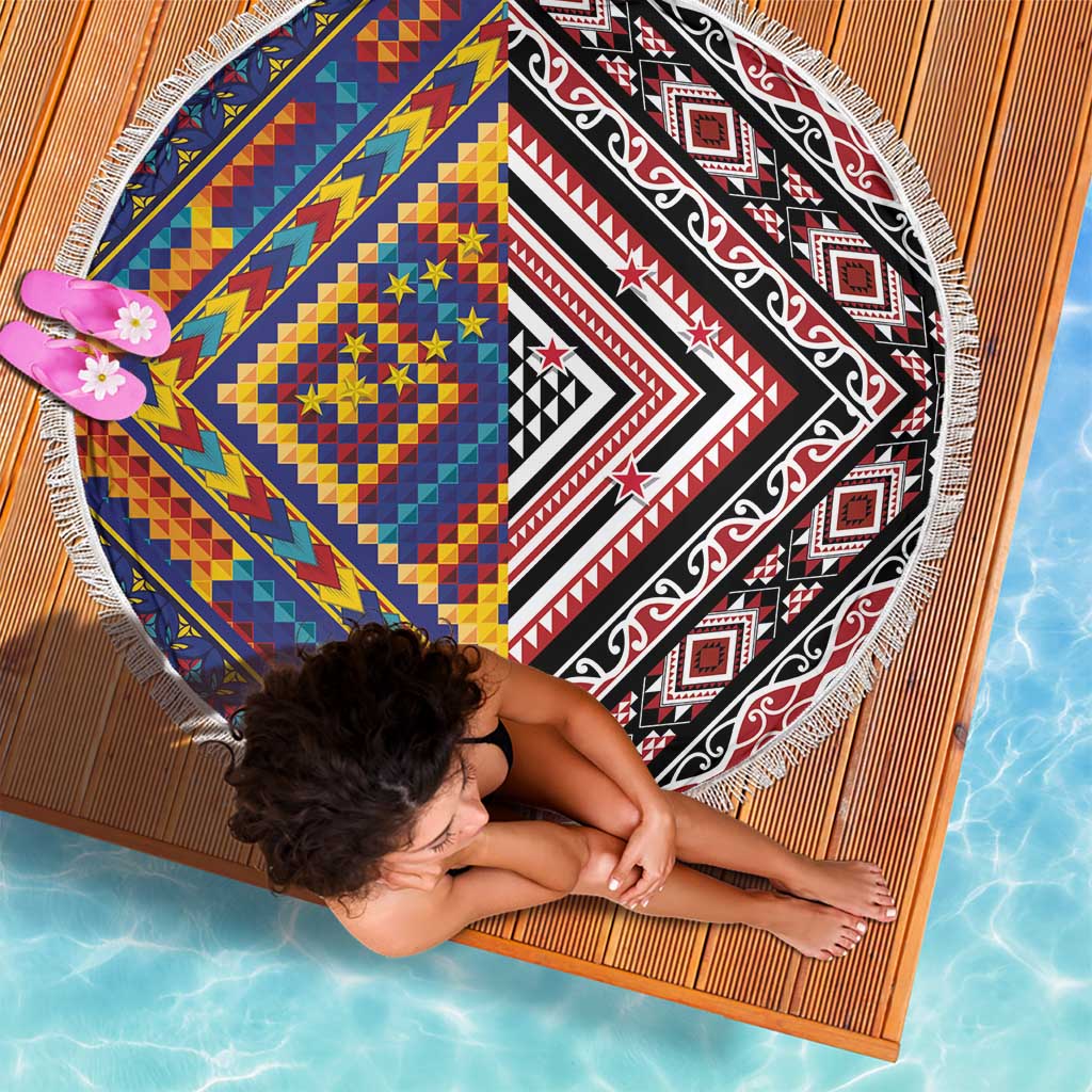 Tuvaluan and New Zealand Culture Beach Blanket The Art of Kolose and Taniko LT03 - Polynesian Pride
