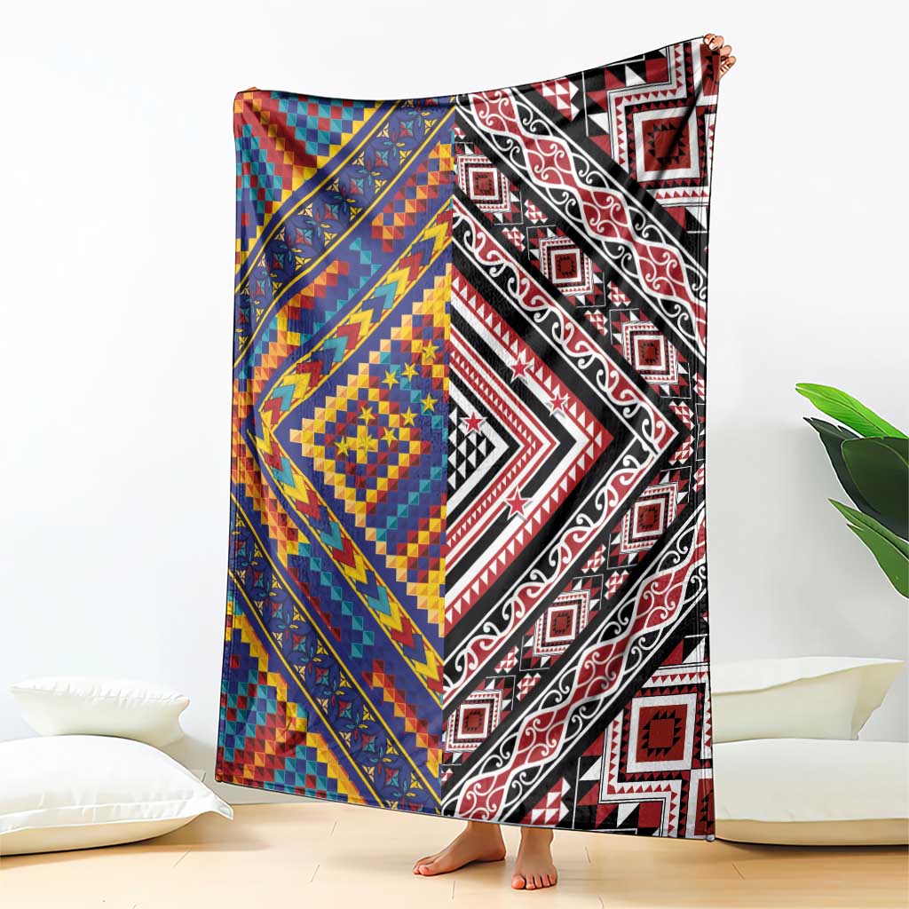 Tuvaluan and New Zealand Culture Blanket The Art of Kolose and Taniko LT03 - Polynesian Pride
