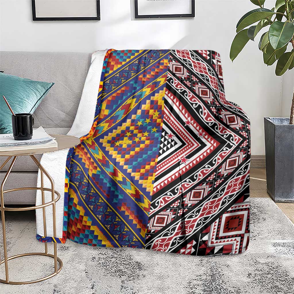 Tuvaluan and New Zealand Culture Blanket The Art of Kolose and Taniko LT03 - Polynesian Pride