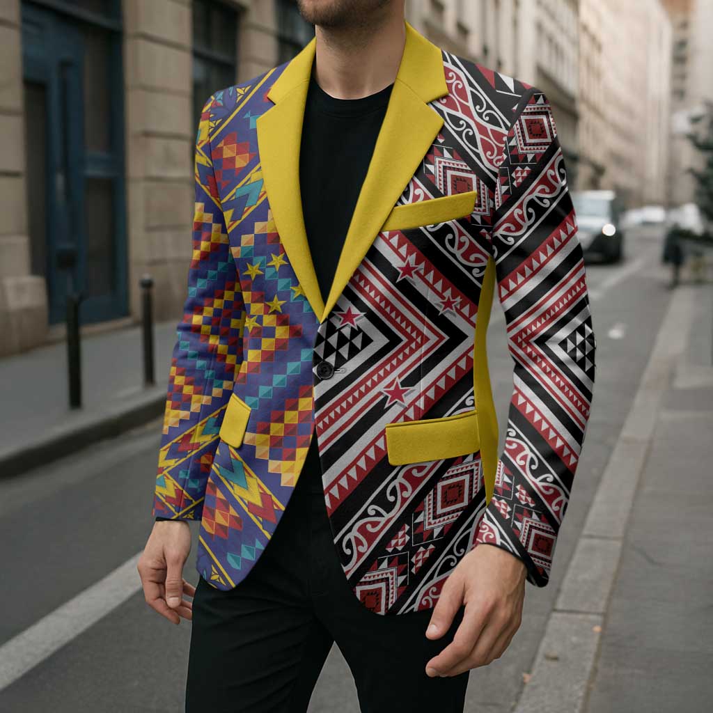 Tuvaluan and New Zealand Culture Blazer The Art of Kolose and Taniko LT03 - Polynesian Pride